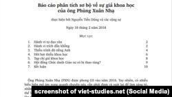 Bản báo cáo của giáo sư Nguyễn Tiến Dũng