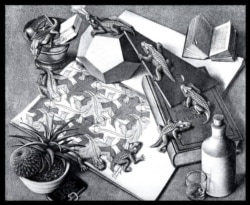 Bò sát, tranh M.C. Escher, 1943.