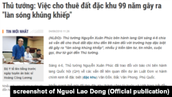 Báo chí trong nước nêu phát biểu của Thủ tướng Nguyễn Xuân Phúc về dự luật đặc khu.