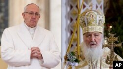 Đức Giáo Hoàng và Giáo trưởng Giáo hội Cơ đốc giáo chính thống Nga Patriarch Kirill.