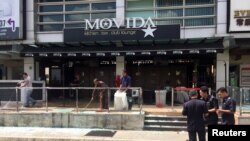 Hiện trường quán bar Movida sau vụ nổ lựu đạn, ngày 28/6/2016.