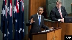 Tổng thống Obama đọc diễn văn trước Quốc hội Australia ở Canberra, Australia hôm thứ Năm 17/11/11