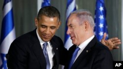 Tổng thống Obama và Thủ tướng Israel Netanyahu tại Jerusalem, 20/3/2013. (AP Photo/Carolyn Kaster)