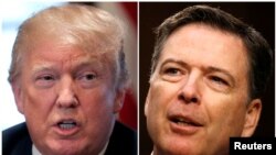 Tổng thống Mỹ Donald Trump và cựu giám đốc FBI James Comey.