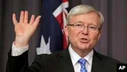 Ông Kevin Rudd trở lại làm Thủ tướng Australia 3 năm sau khi bị bà Julia Gillard đẩy ra khỏi chức vụ.