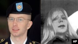 Trong một bức ảnh không rõ ngày tháng do Quân đội Mỹ cung cấp, Bradley Manning đội tóc giả và thoa son. Manning đã gửi email cho nhà điều trị tâm lý trong quân đội bức hình này với nhan đề 'Vấn đề của tôi.'