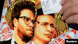 Áp phích phim "The Interview" với diễn viên Seth Rogen và James Franco.