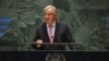 UN Secretary-General Antonio Guterres speaks during "Summit of the Future" on the sidelines of the UN General Assembly at the United Nations Headquarters in New York, September 22, 2024. (Photo by ANGELA WEISS / AFP)