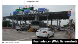 Trạm thu phí ở thị xã Cai Lậy, Tiền Giang