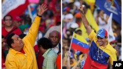 Đương kim Tổng thống Venezuela Hugo Chavez và ứng viên đối lập Henrique Capriles