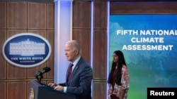 Tổng thống Mỹ Joe Biden phát biểu về sáng kiến ​​của Nhà Trắng về biến đổi khí hậu, tại Washington hôm 14/11/2023.