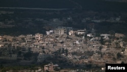 Destroyed buildings lie in ruin on Lebanon’s side of the border with Israel, amid ongoing hostilities between Hezbollah and Israeli forces, as seen from Mount Addir, northern Israel, Nov. 4, 2024. 