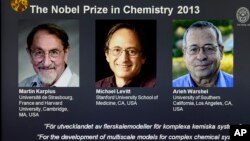 Ba nhà khoa học đoạt giải Nobel Hóa học 2013 Martin Karplus, Michael Levitt và Arieh Warshel.