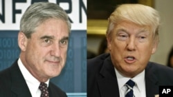 Ông Robert Mueller (trái) và Tổng thống Mỹ Donald Trump.