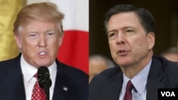 Tổng thống Donald Trump và cựu Giám đốc FBI James Comey 