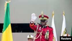 FILE PHOTO: Gabon coup leader General Brice Oligui Nguema is sworn in as interim president in Libreville