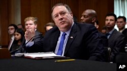 Ông Pompeo trong buổi điều trần tại Thượng viện