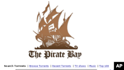 The Pirate Bay (piratebay.org) bị cáo buộc đã giúp người sử dụng tải xuống các bản nhạc, phim và phần mềm một cách bất hợp pháp